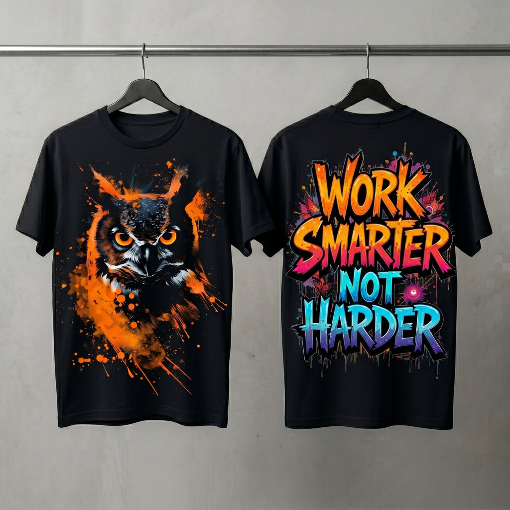 Owl Art Oversized Graphic Printed T-shirt