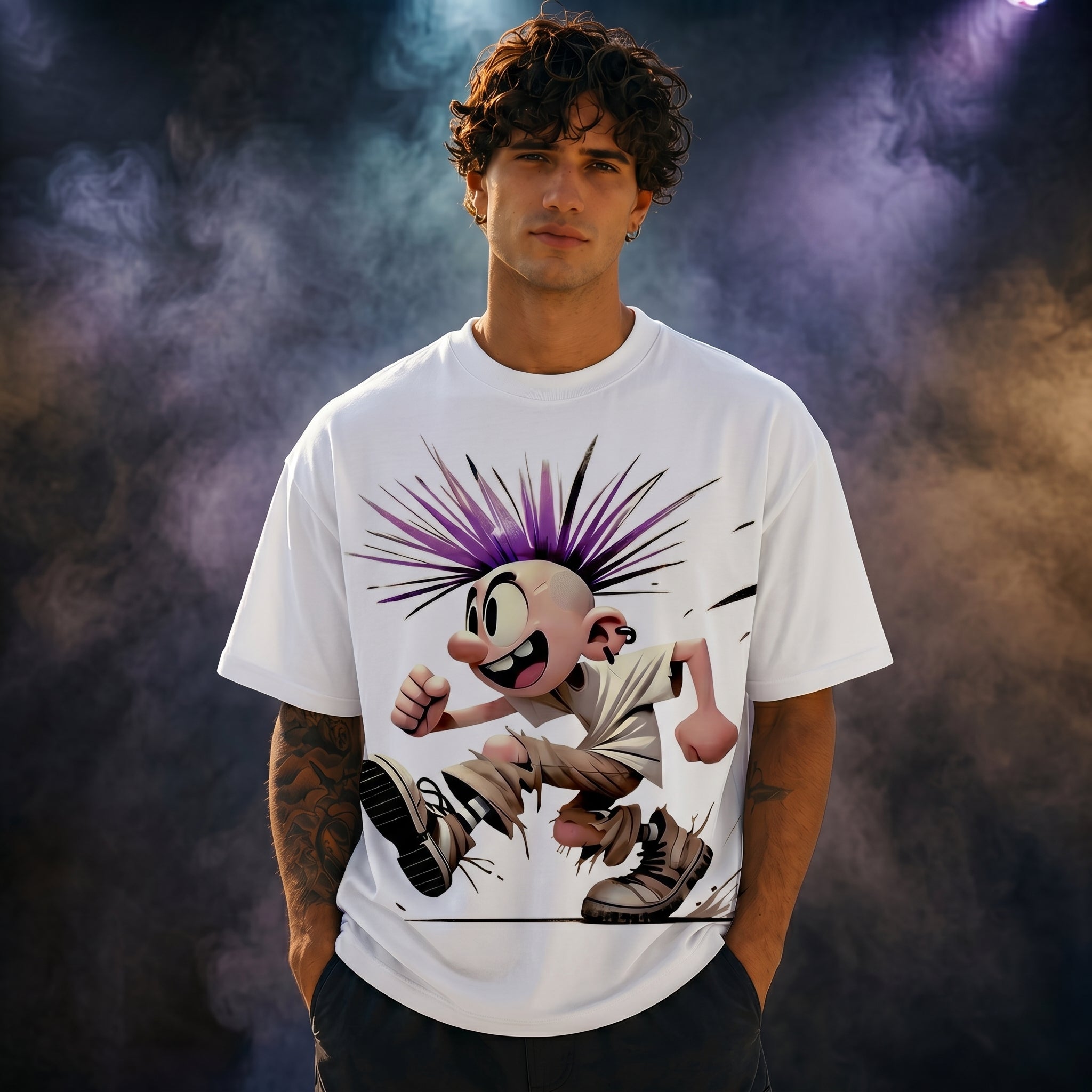 Younger Boy art Oversized Graphic Printed T-shirt