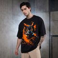 Owl Art Oversized Graphic Printed T-shirt
