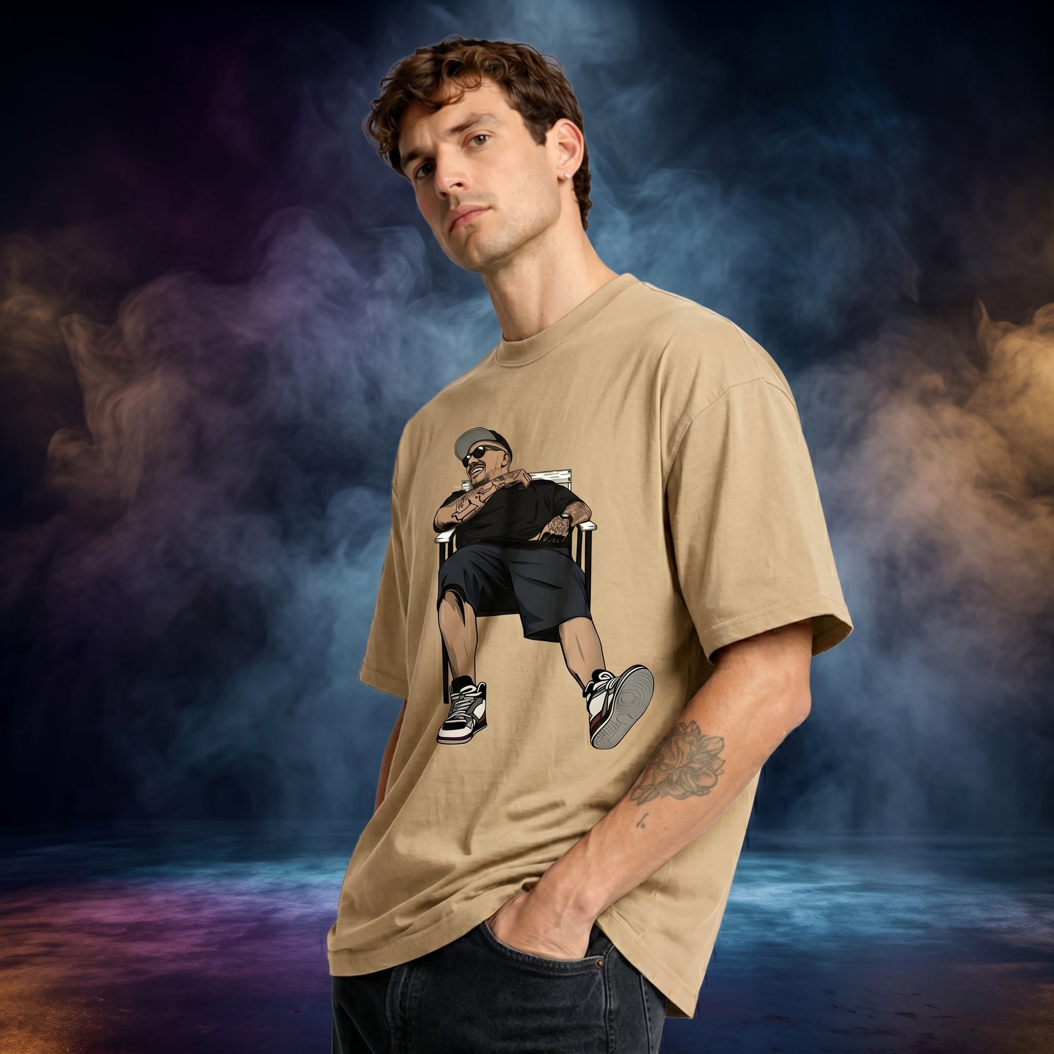 Men In Swag Oversized Graphic Printed T-shirt