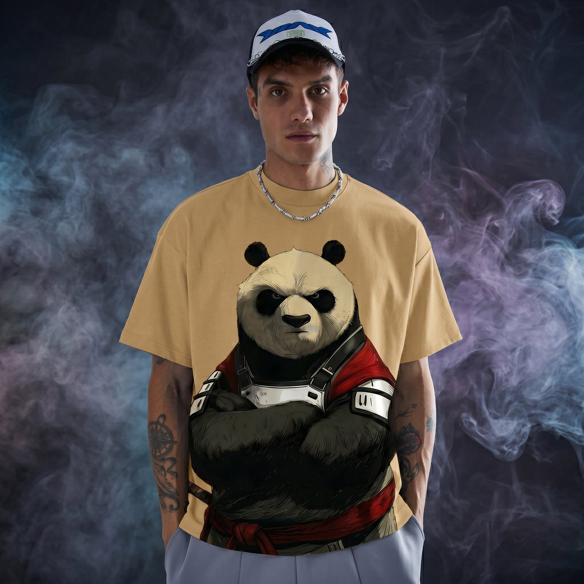 Panda In Attitude Graphic Printed T-shirt