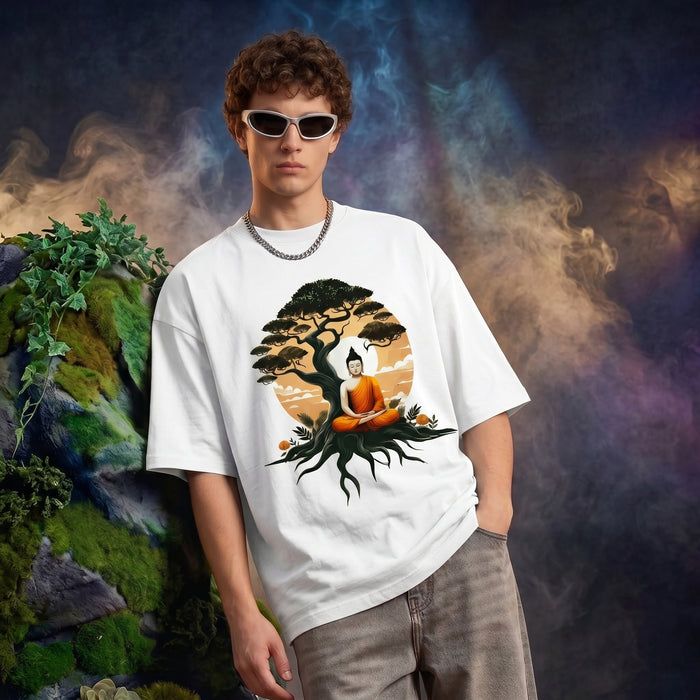 White Oversized Graphic Printed T-shirt