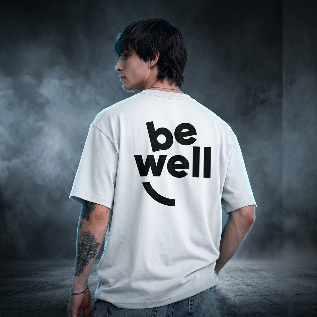 Men in Attitude Oversized Graphic Printed T-shirt