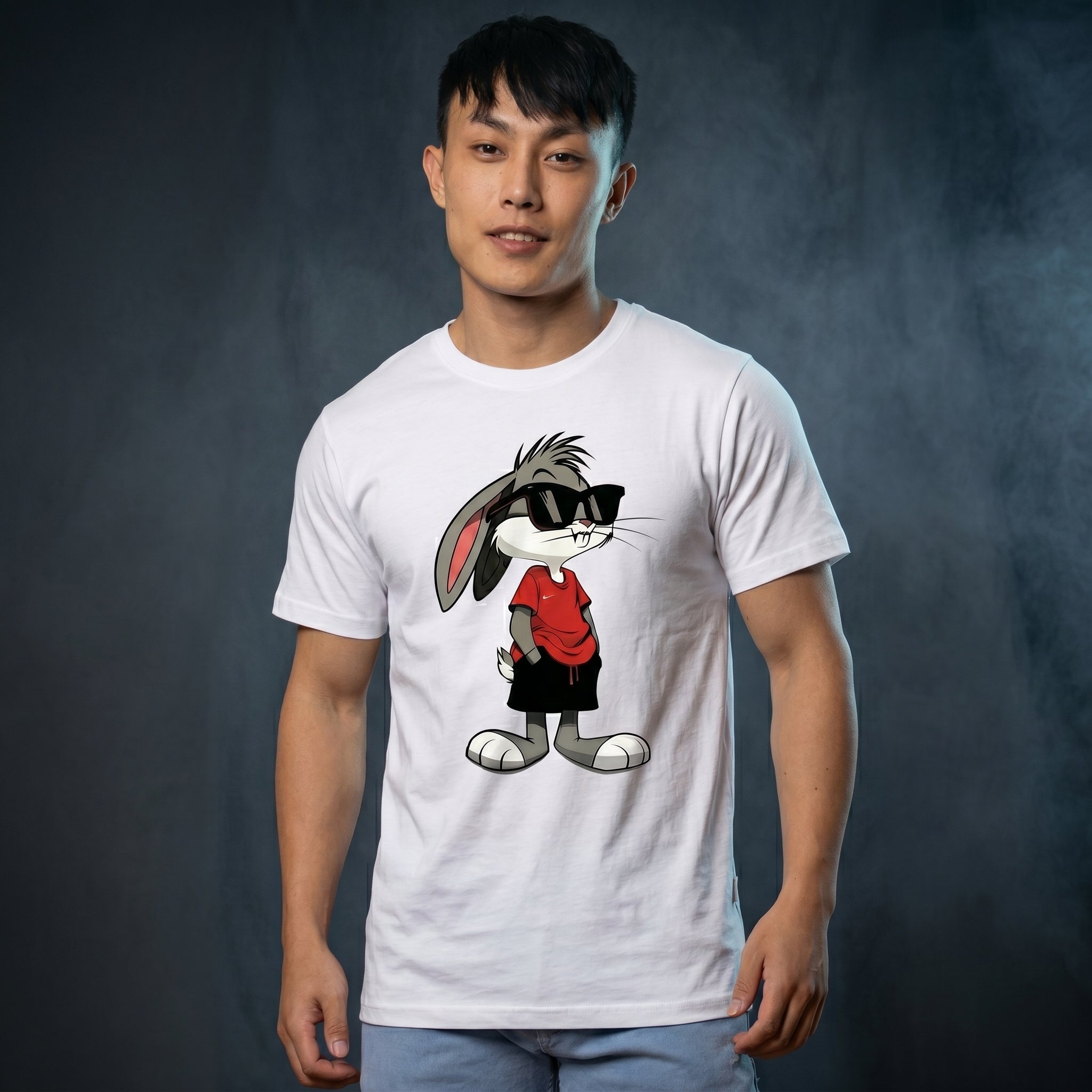 Bunny Face Normal Size Graphic Printed T-shirt