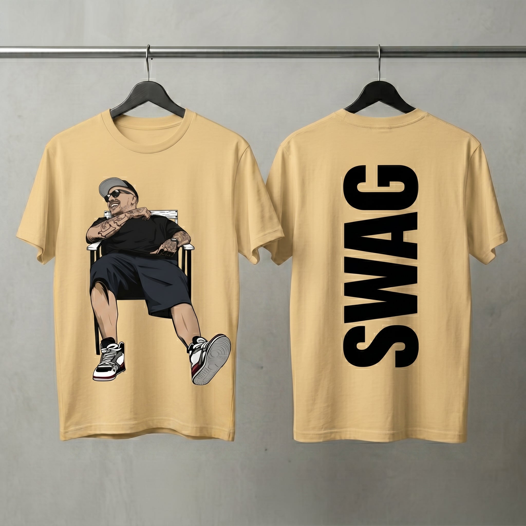 Men In Swag Oversized Graphic Printed T-shirt