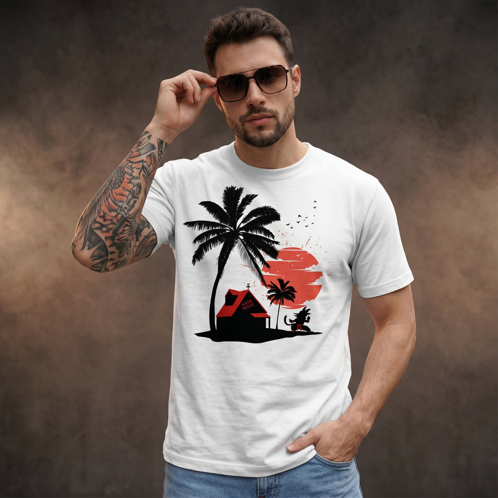 House In the Beach Normal Size Graphic Printed T-shirt