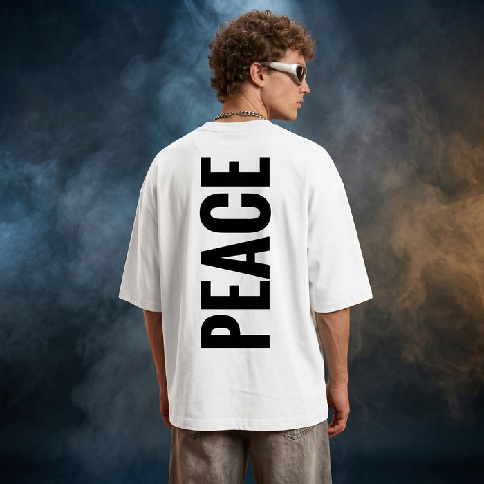 White Oversized Graphic Printed T-shirt