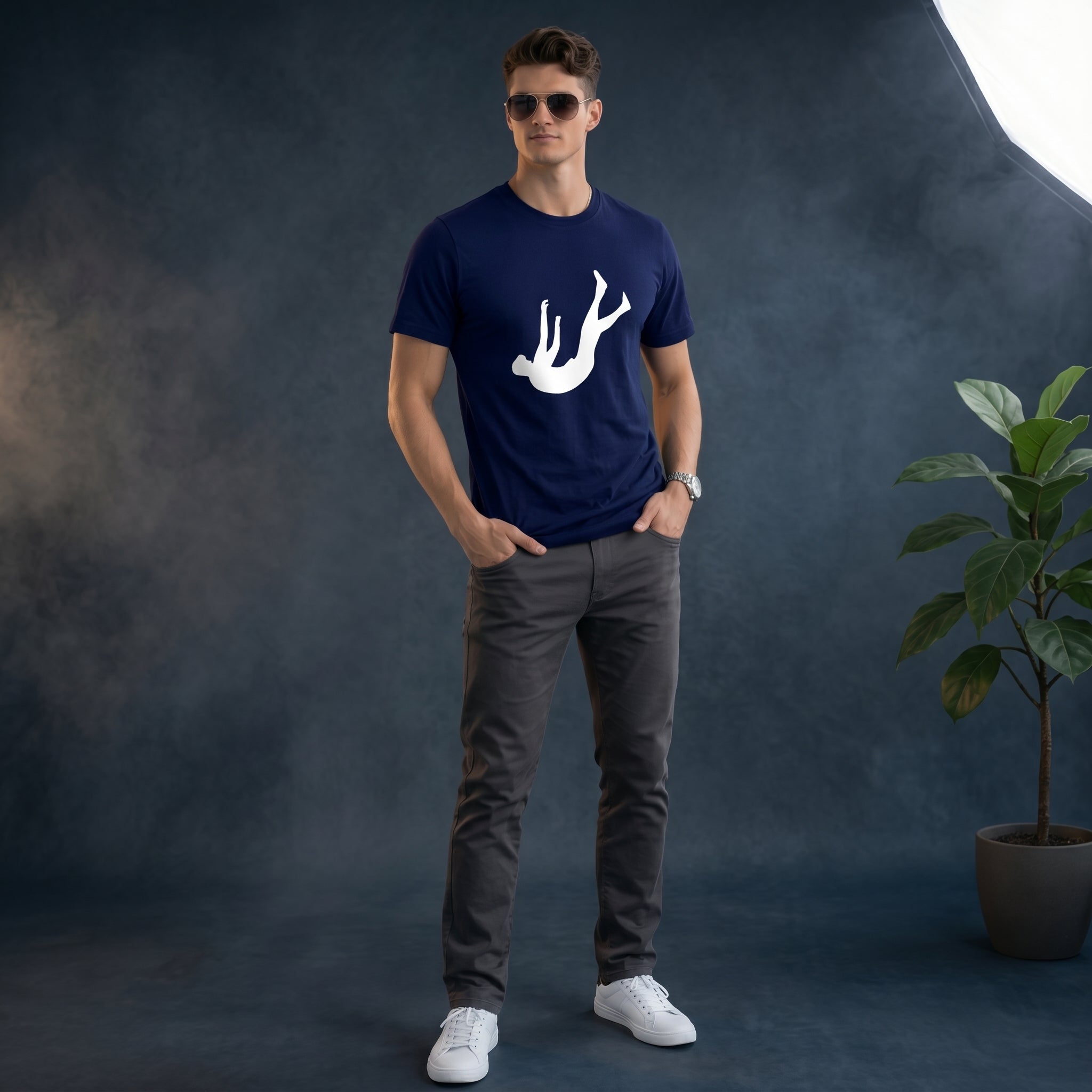 Falling Men Art Normal Size Graphic Printed T-shirt