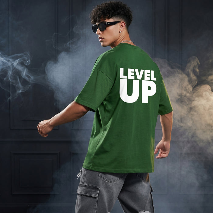 Avocado Green Oversized Graphic Printed T-shirt