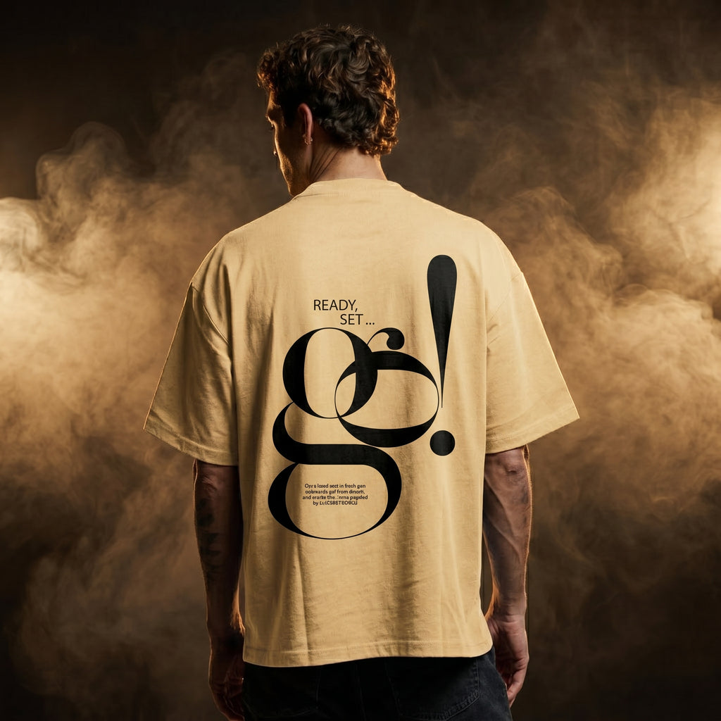 Korean Men Art Oversized Graphic Printed T-shirt