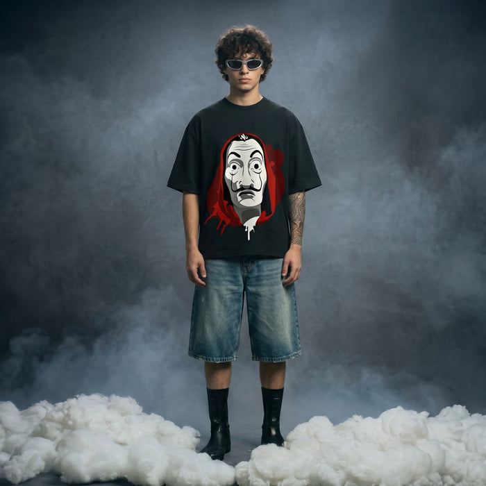 Black Oversized Graphic Printed T-shirt