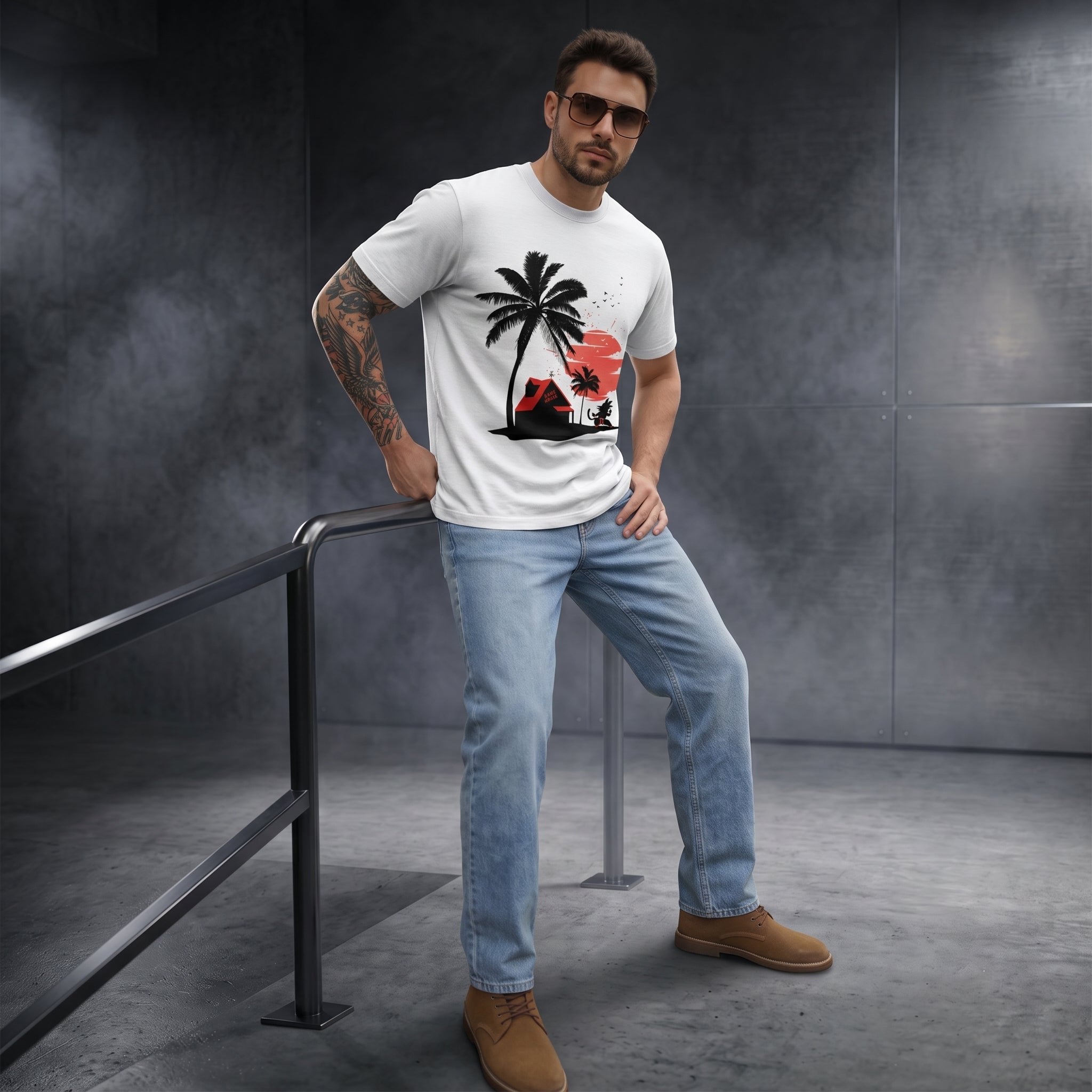 House In the Beach Normal Size Graphic Printed T-shirt