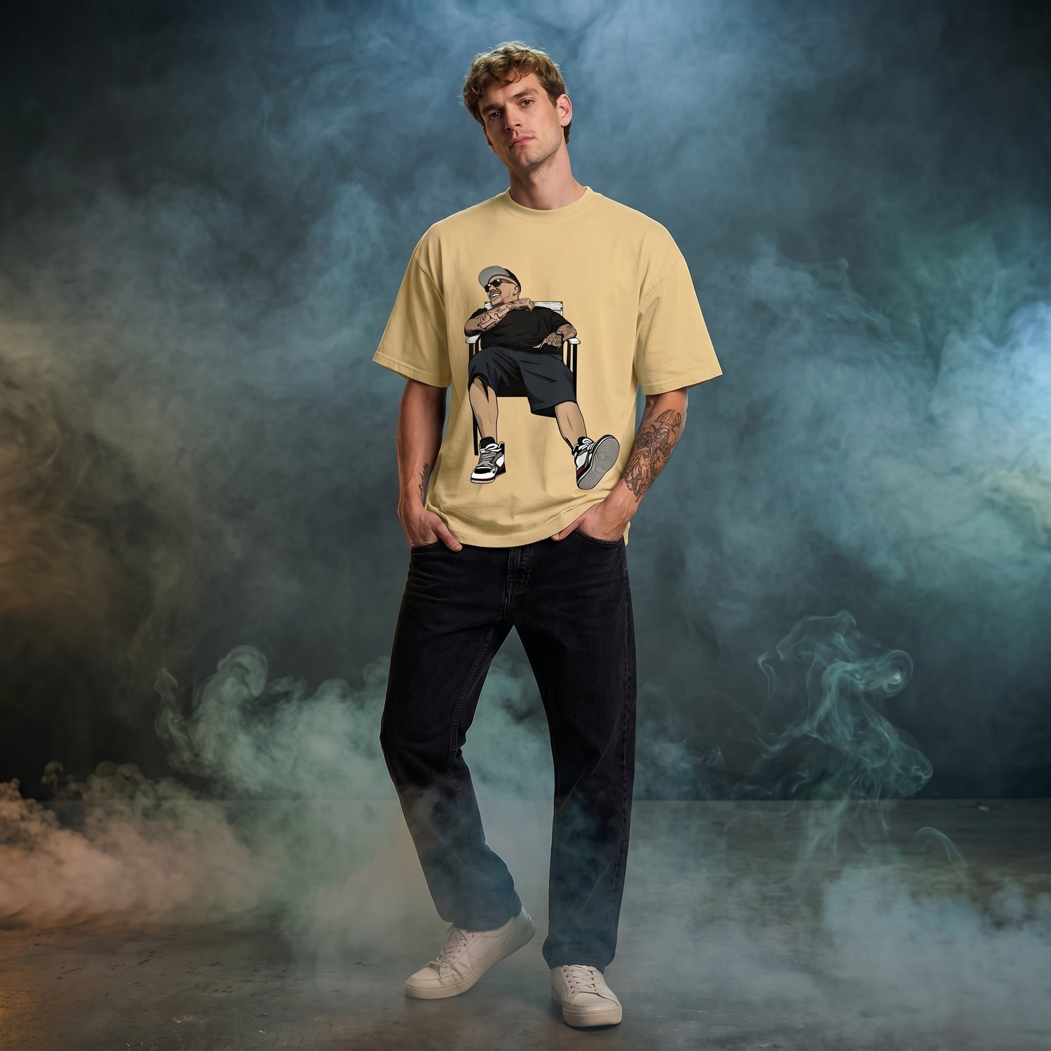 Men In Swag Oversized Graphic Printed T-shirt