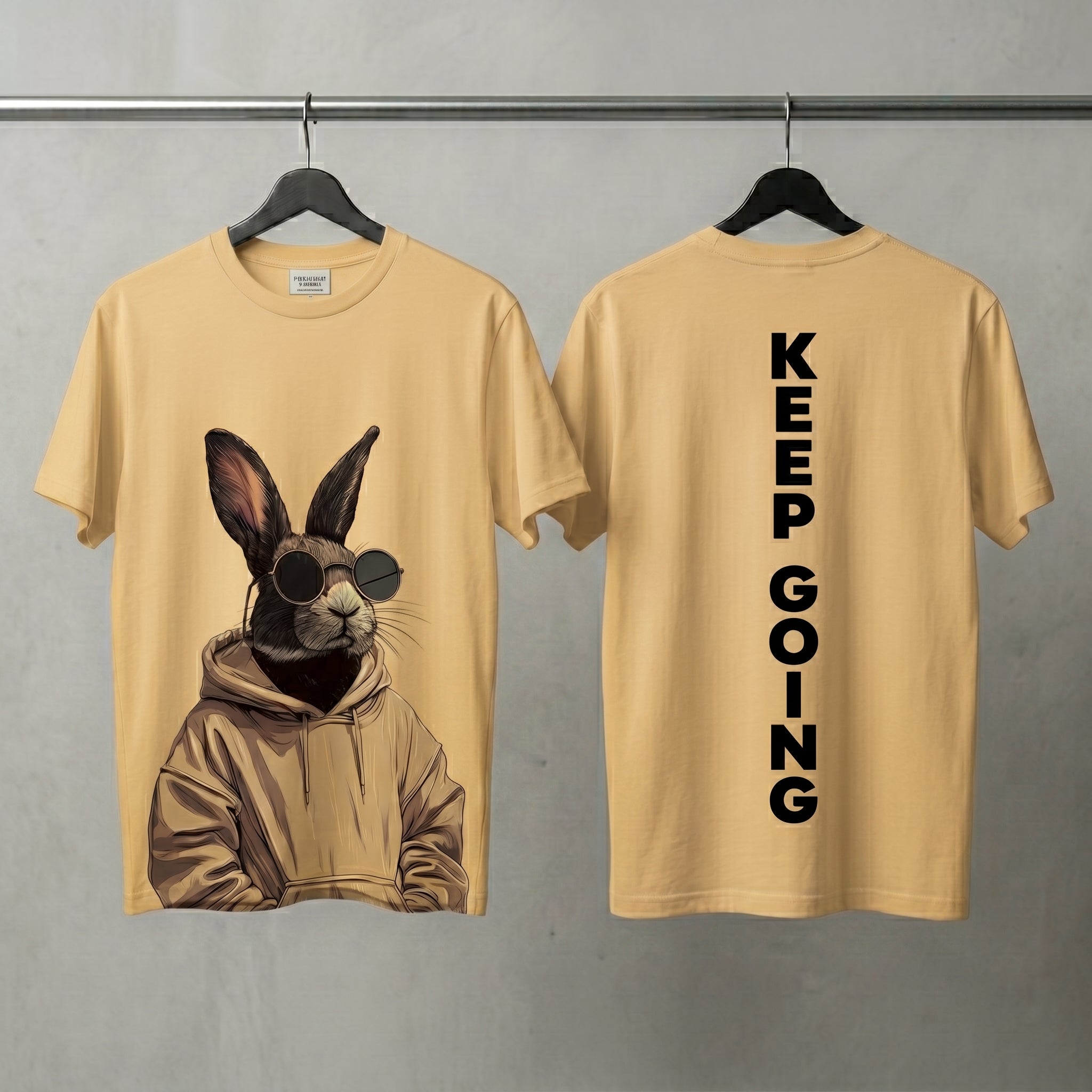Rabbit In The Glass Oversized Graphic Printed T-shirt