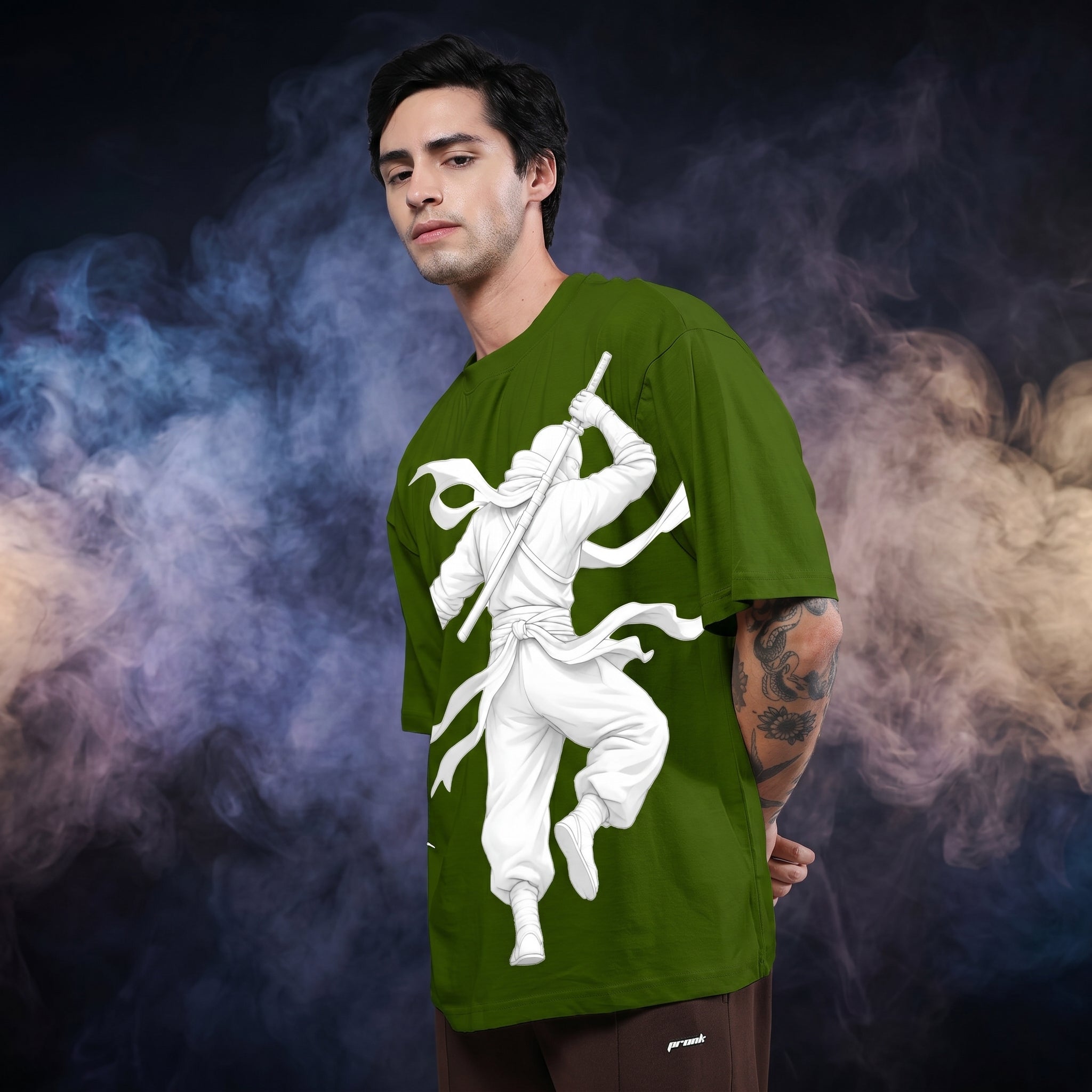 Samurai Art Oversized Graphic Printed T-shirt